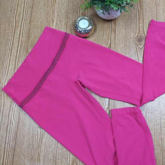 lululemon athletica Pants - LULULEMON training high rise crop pants leggings pink size 8